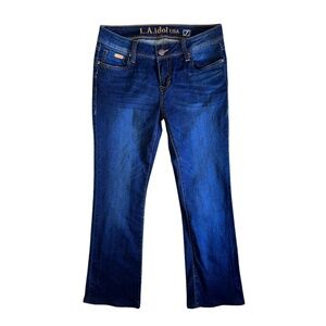 LA Idol Women's Bootcut Jeans Mid Rise Size 7 Dark Blue
